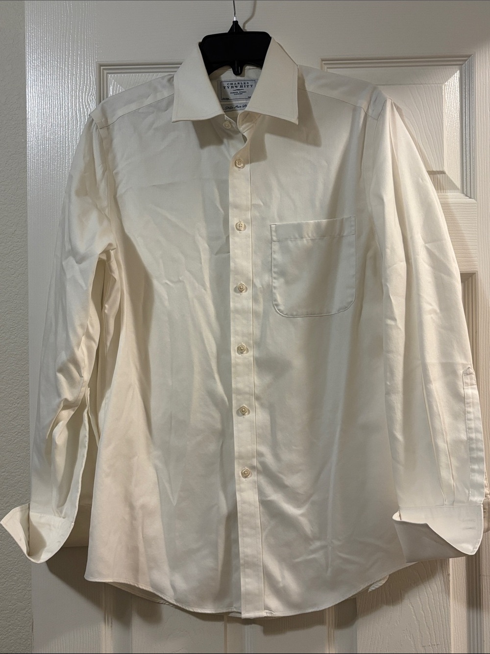Charles Tyrwhitt Cream Long-Sleeve Dress Shirt